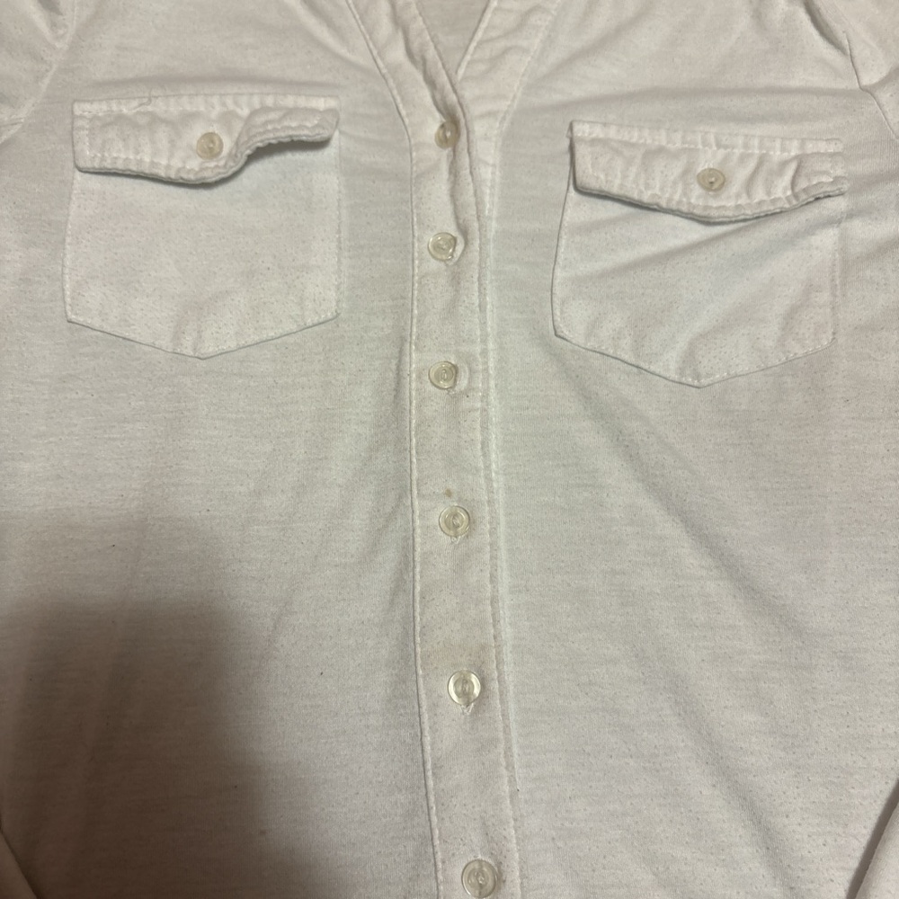 Classic chic white button up shirt